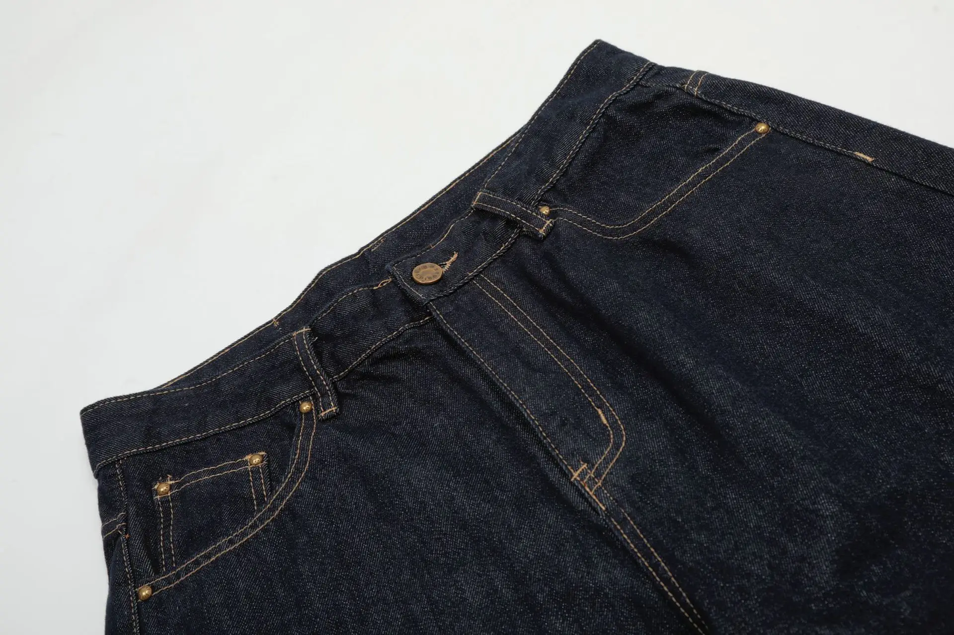 Wide Leg Dark Blue Jeans for Men Women Slim Fit — feature 8