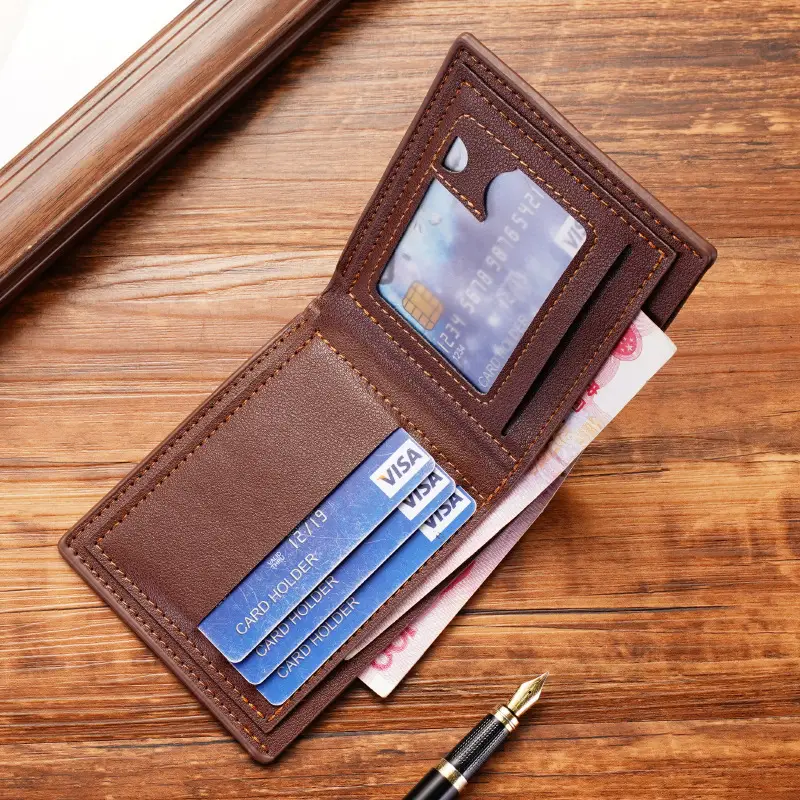 New Men's Wallet Men's Short Three-fold Cross Soft Wallet Multi-card Stylish Casual Wallet Men's Youth Thin Wallet