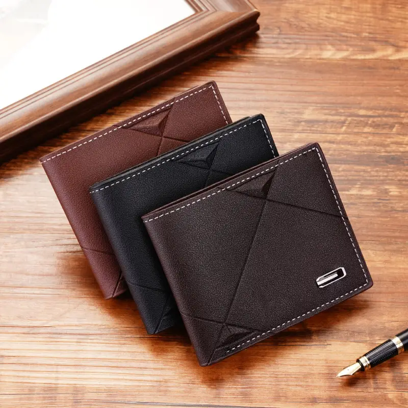 New Men's Wallet Men's Short Three-fold Cross Soft Wallet Multi-card Stylish Casual Wallet Men's Youth Thin Wallet