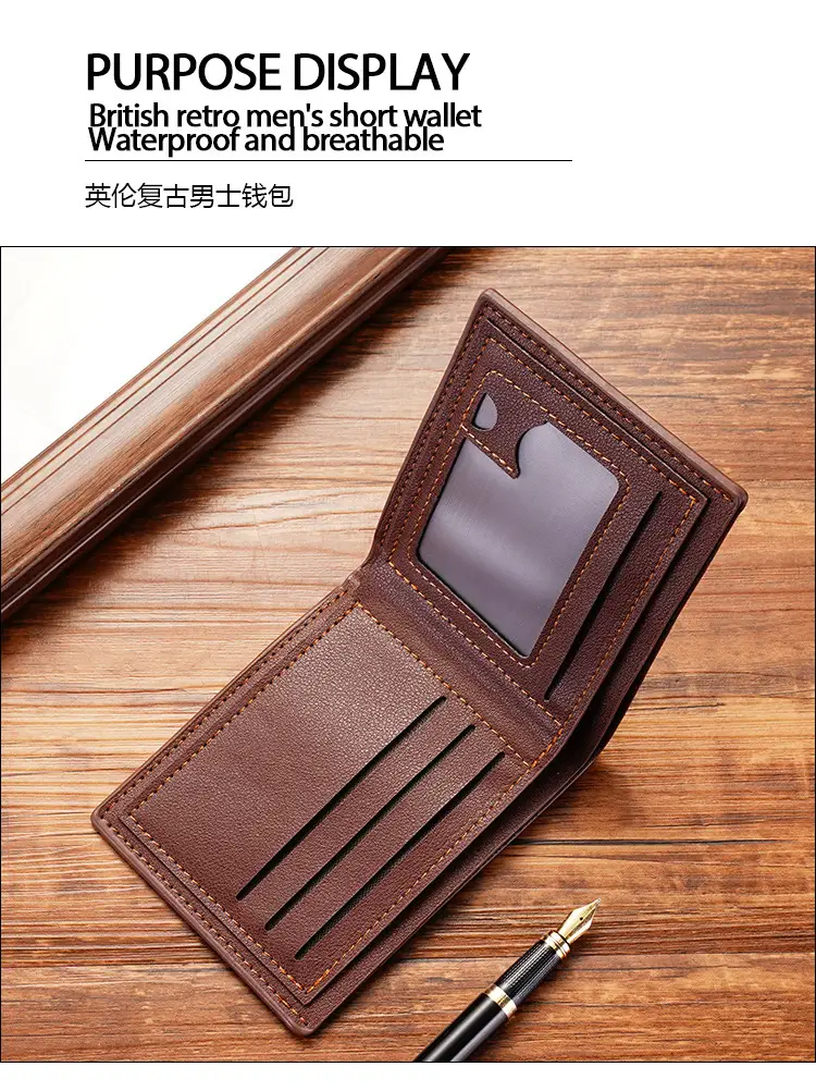 New Men's Wallet Men's Short Three-fold Cross Soft Wallet Multi-card Stylish Casual Wallet Men's Youth Thin Wallet — feature 7