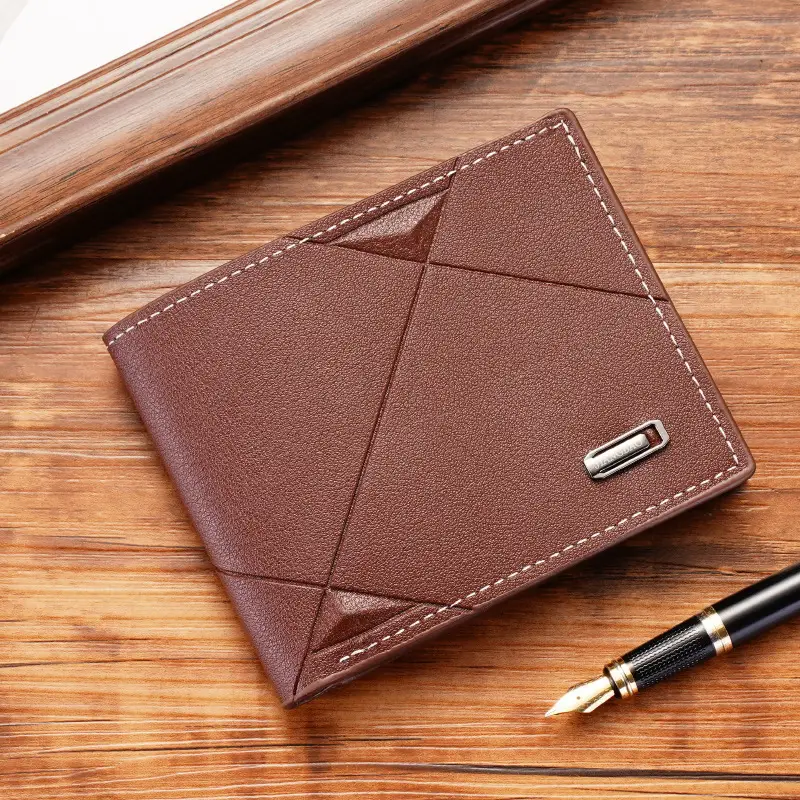 New Men's Wallet Men's Short Three-fold Cross Soft Wallet Multi-card Stylish Casual Wallet Men's Youth Thin Wallet