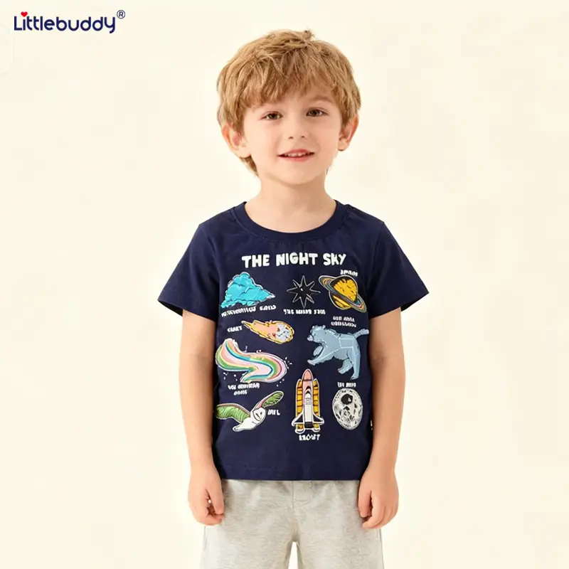 Girls Navy Blue Short Sleeve T-Shirt Wholesale