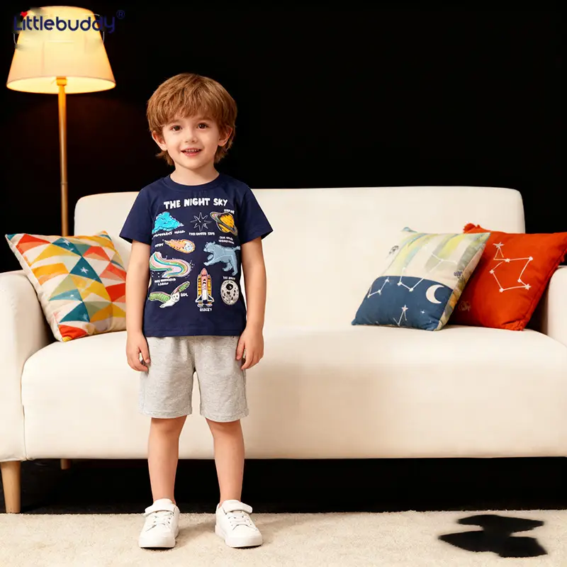Girls Navy Blue Short Sleeve T-Shirt Wholesale