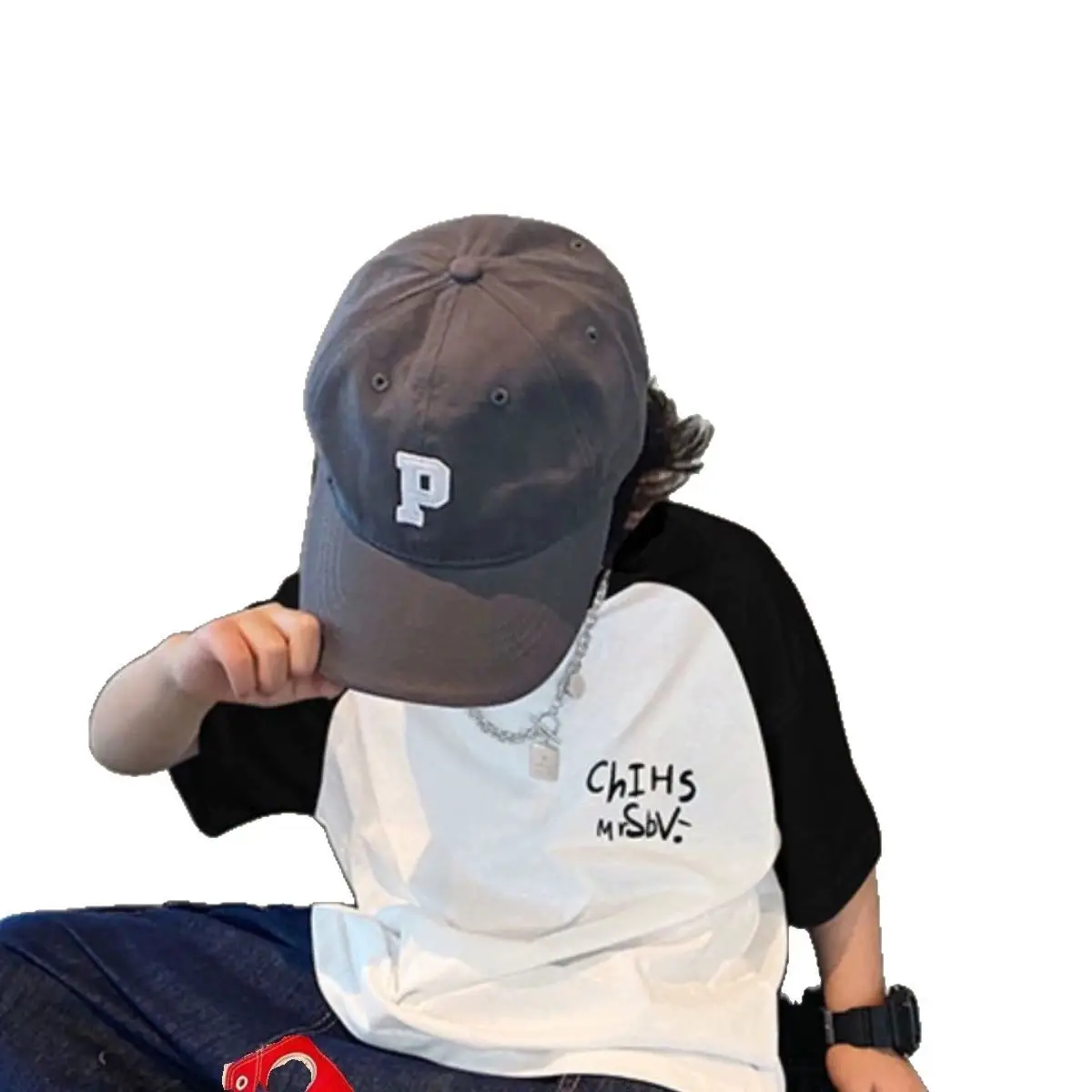 220g Cotton Kids Raglan Short Sleeve T-Shirt Medium Large