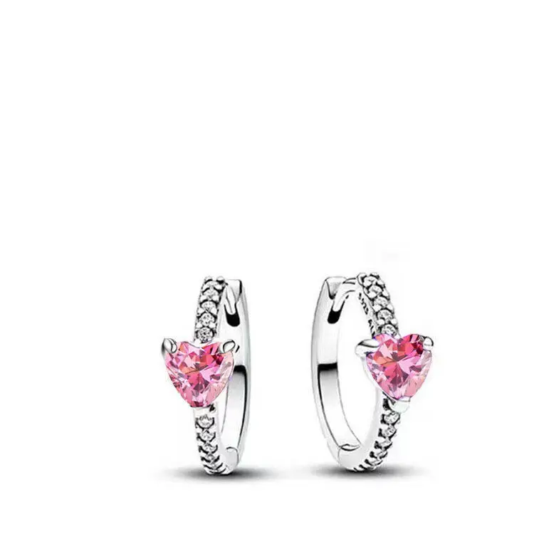 Panjia Pink Love Necklace Butterfly Earrings Adjustable Silver Plated - Image 6