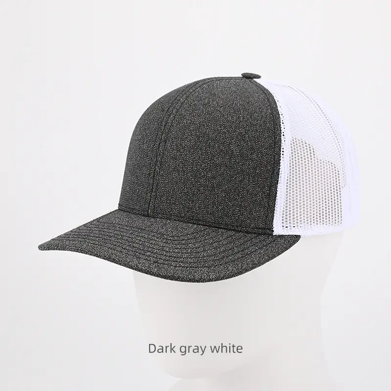 Light Gray Black Baseball Cap with Hard Brim - Image 12