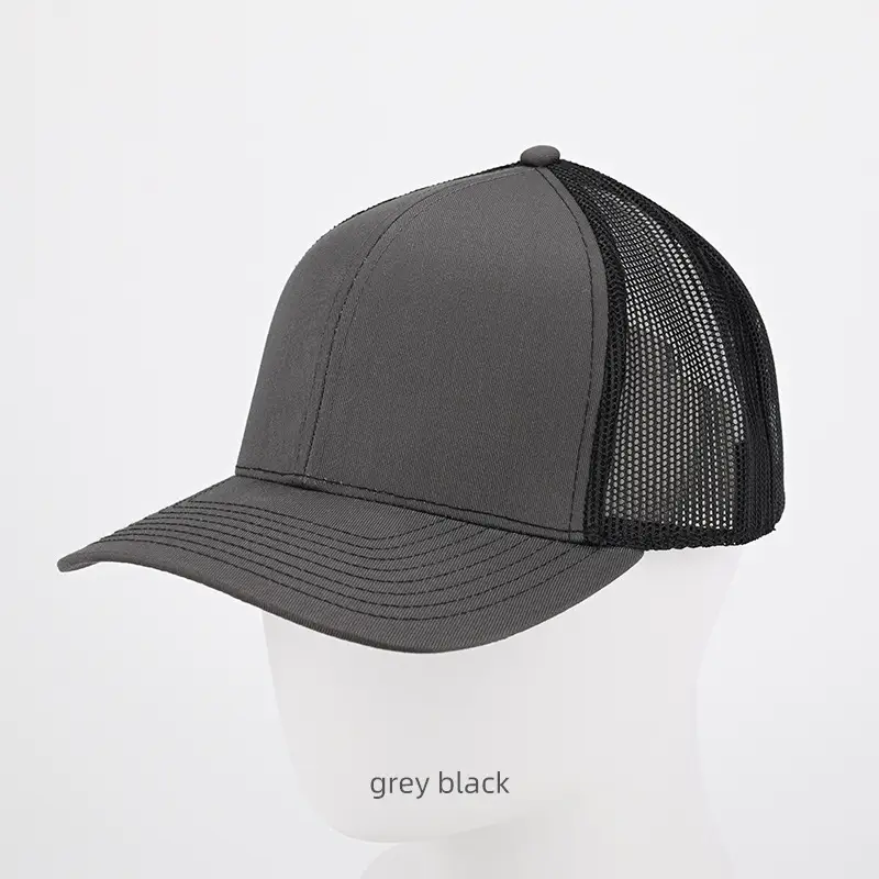 Light Gray Black Baseball Cap with Hard Brim - Image 13
