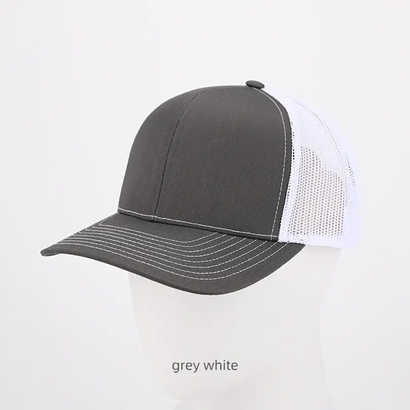 Light Gray Black Baseball Cap with Hard Brim - Image 5
