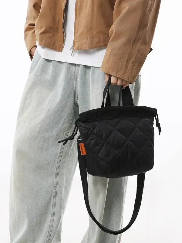 Black Quilted Shoulder Crossbody Bag 2024