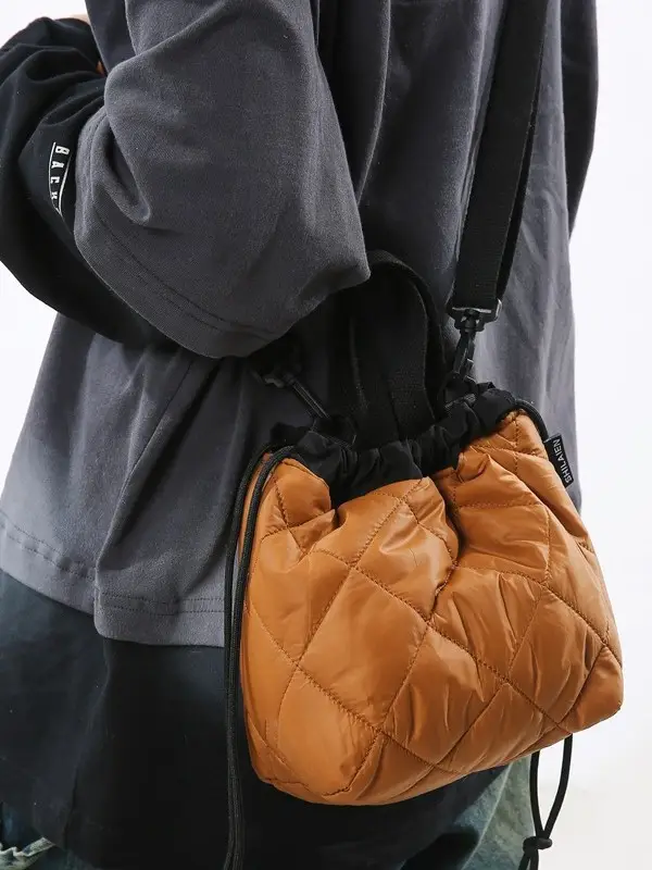 Black Quilted Shoulder Crossbody Bag 2024