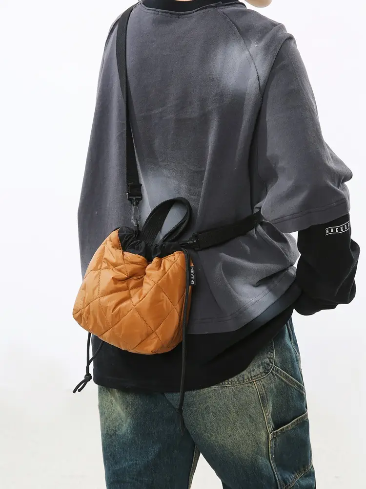 Black Quilted Shoulder Crossbody Bag 2024
