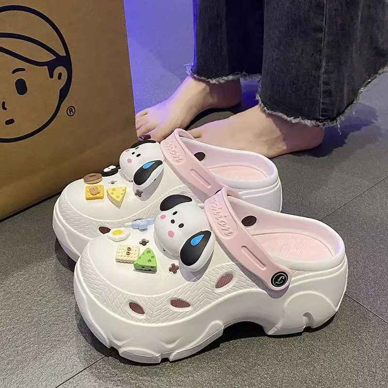 EVA Hole Shoes Women's Summer Outer Wear Ins Trendy Cute Sweating Dog Height Increase Thick Bottom Non-Slip Slip Slippers — feature 1
