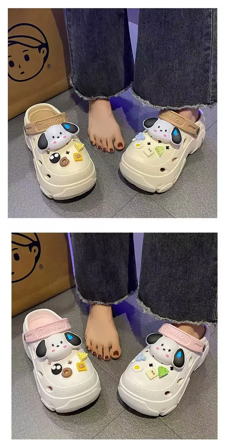 EVA Hole Shoes Women's Summer Outer Wear Ins Trendy Cute Sweating Dog Height Increase Thick Bottom Non-Slip Slip Slippers — feature 15