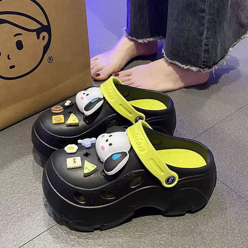EVA Hole Shoes Women's Summer Outer Wear Ins Trendy Cute Sweating Dog Height Increase Thick Bottom Non-Slip Slip Slippers — feature 2