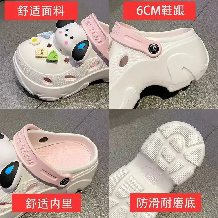 EVA Hole Shoes Women's Summer Outer Wear Ins Trendy Cute Sweating Dog Height Increase Thick Bottom Non-Slip Slip Slippers — feature 5