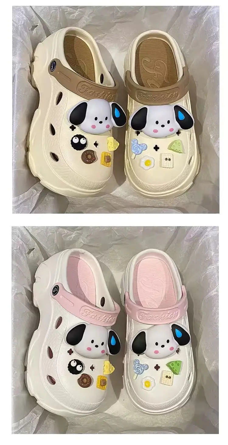 EVA Hole Shoes Women's Summer Outer Wear Ins Trendy Cute Sweating Dog Height Increase Thick Bottom Non-Slip Slip Slippers — feature 6