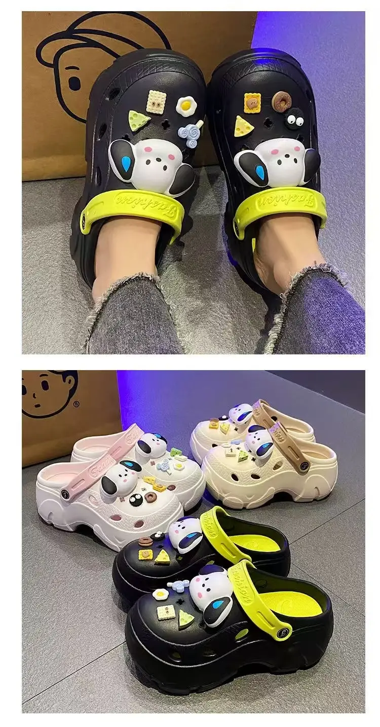 EVA Hole Shoes Women's Summer Outer Wear Ins Trendy Cute Sweating Dog Height Increase Thick Bottom Non-Slip Slip Slippers — feature 8