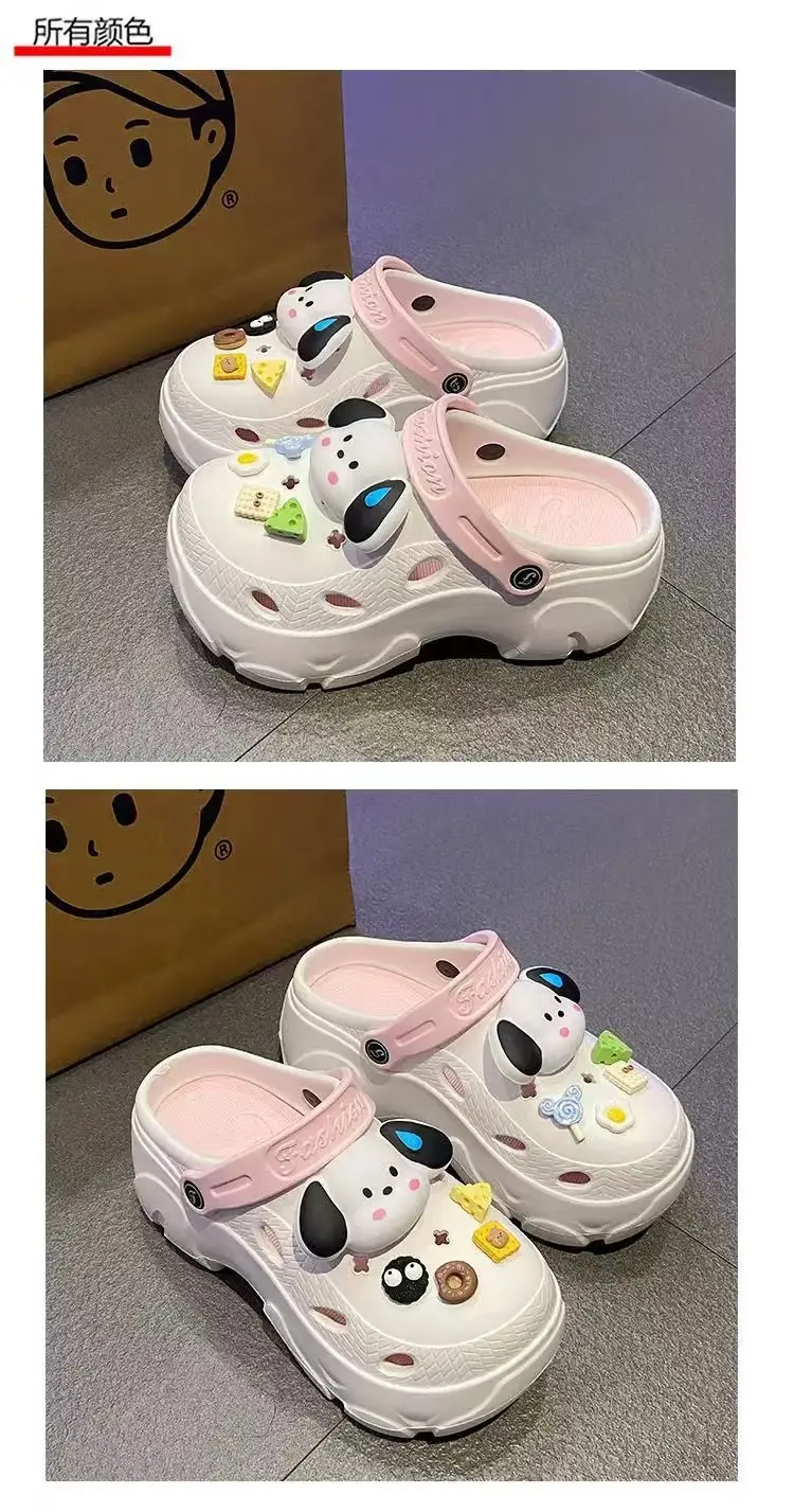EVA Hole Shoes Women's Summer Outer Wear Ins Trendy Cute Sweating Dog Height Increase Thick Bottom Non-Slip Slip Slippers — feature 9