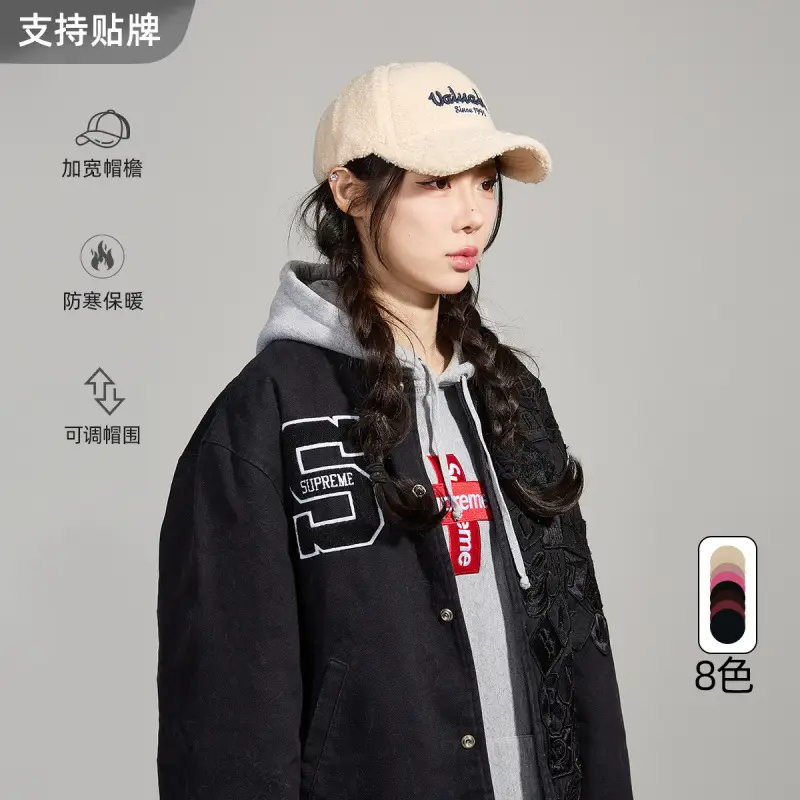 Pink Wool Embroidered Baseball Cap for Women - Image 11
