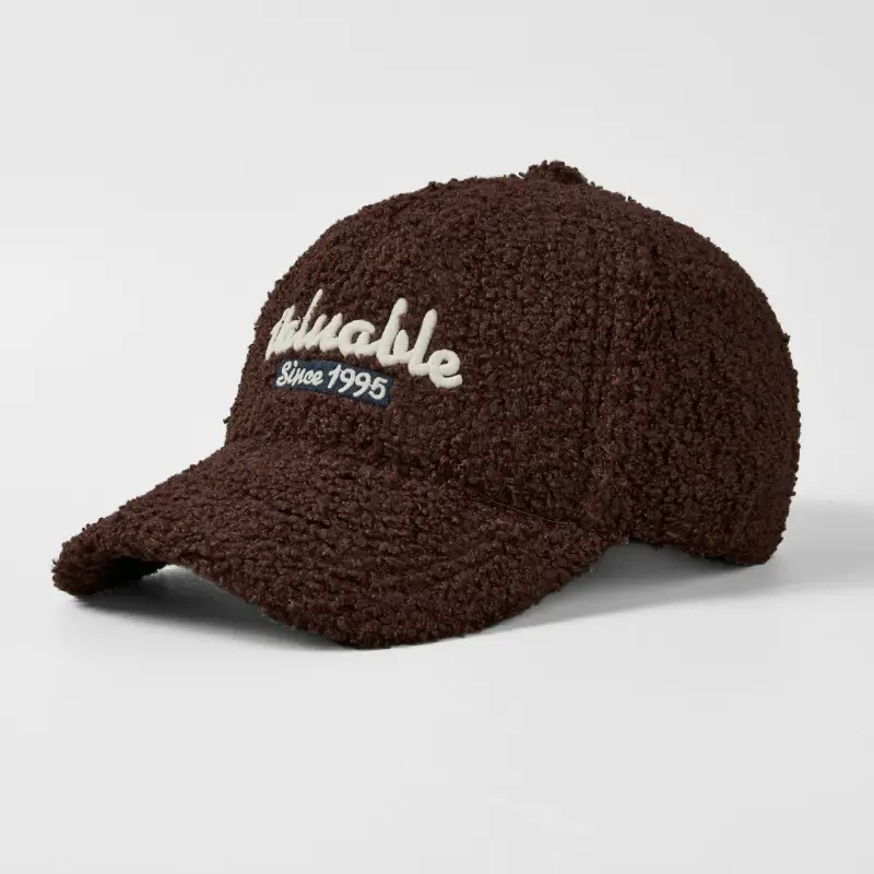 Pink Wool Embroidered Baseball Cap for Women - Image 4