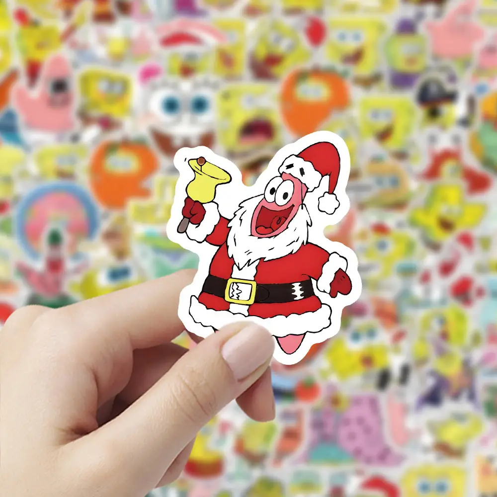 100 stickers Spongebob Cartoon stickers Paidaxing Squidward's Peripheral Decoration Notebook Stationery Handbook Diy stickers