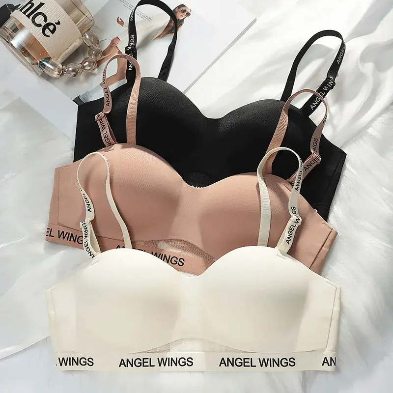 Angel Wings Letter Belt Bra White Non Slip - Image 7