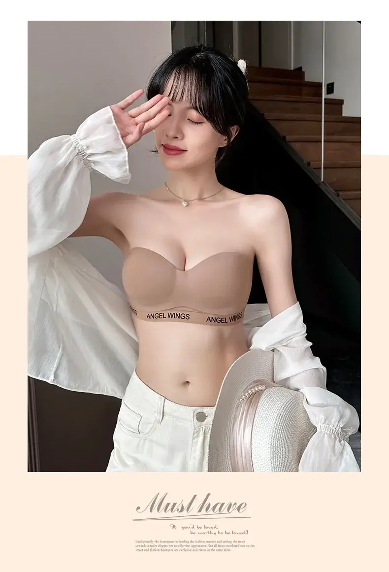 Angel Wings Letter Belt Bra White Non Slip — feature 18