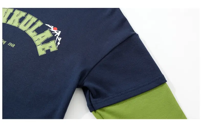 Kids Warm Long Sleeve T-Shirt Navy Green Black Light Blue — feature 16