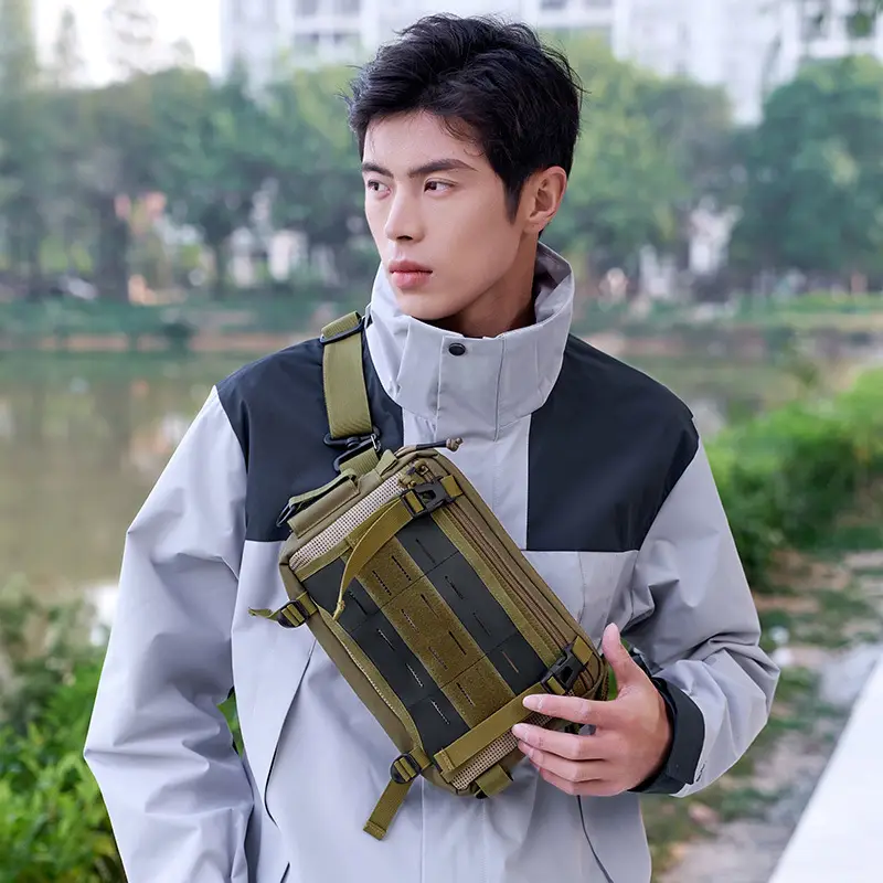 Men's Waterproof Nylon Crossbody Bag Large Capacity