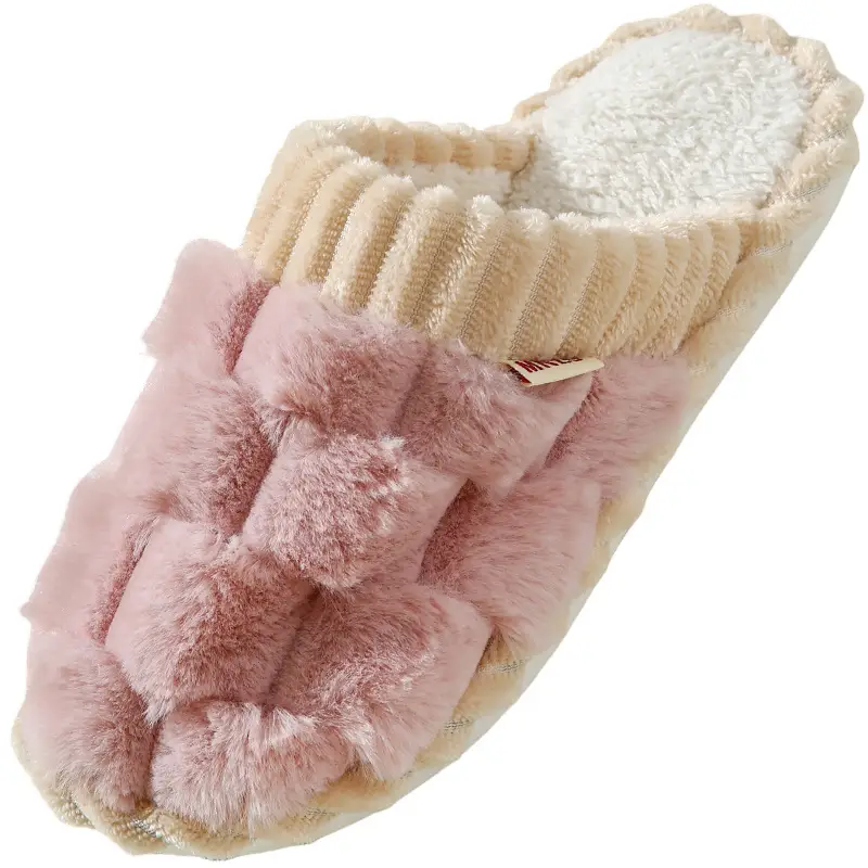 Warm Cotton Slippers for Women, Autumn and Winter Non-Slip Indoor Home Plush Soft-Soled Couple Cotton Slippers for Men, Thickened and Warm