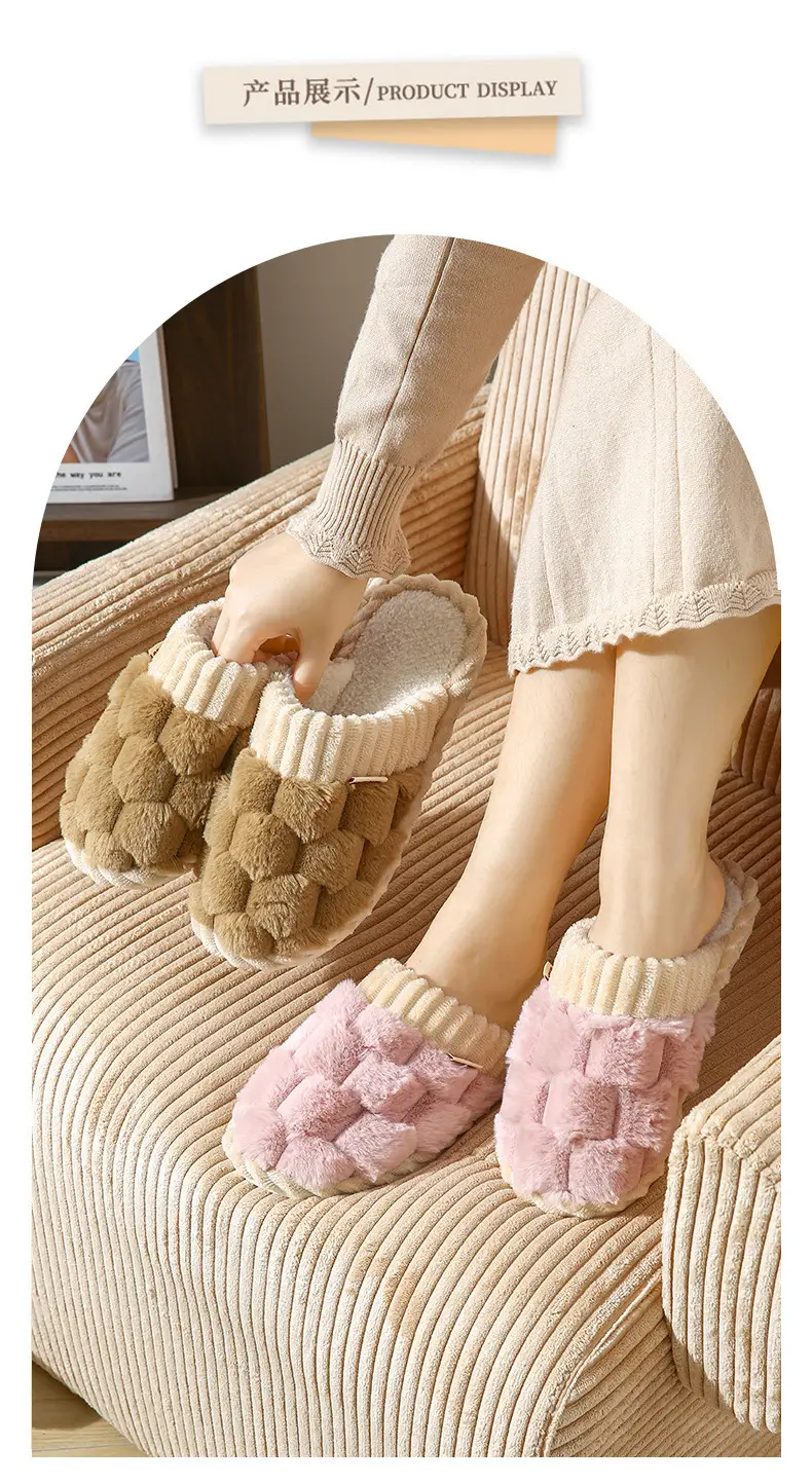 Warm Cotton Slippers for Women, Autumn and Winter Non-Slip Indoor Home Plush Soft-Soled Couple Cotton Slippers for Men, Thickened and Warm — feature 10