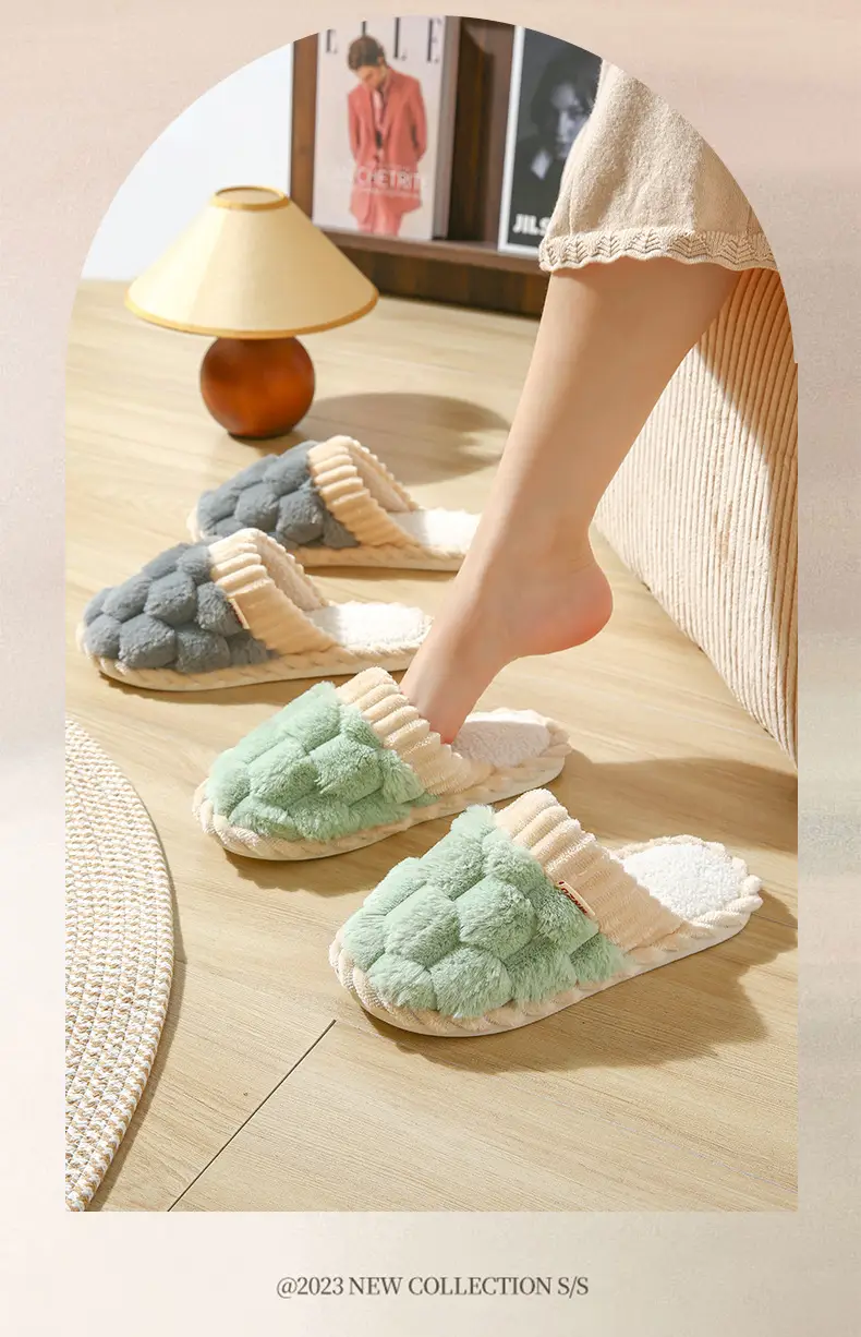 Warm Cotton Slippers for Women, Autumn and Winter Non-Slip Indoor Home Plush Soft-Soled Couple Cotton Slippers for Men, Thickened and Warm — feature 2
