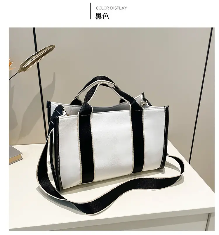 2024 Women's White Black Striped Shoulder Crossbody Bag — feature 11