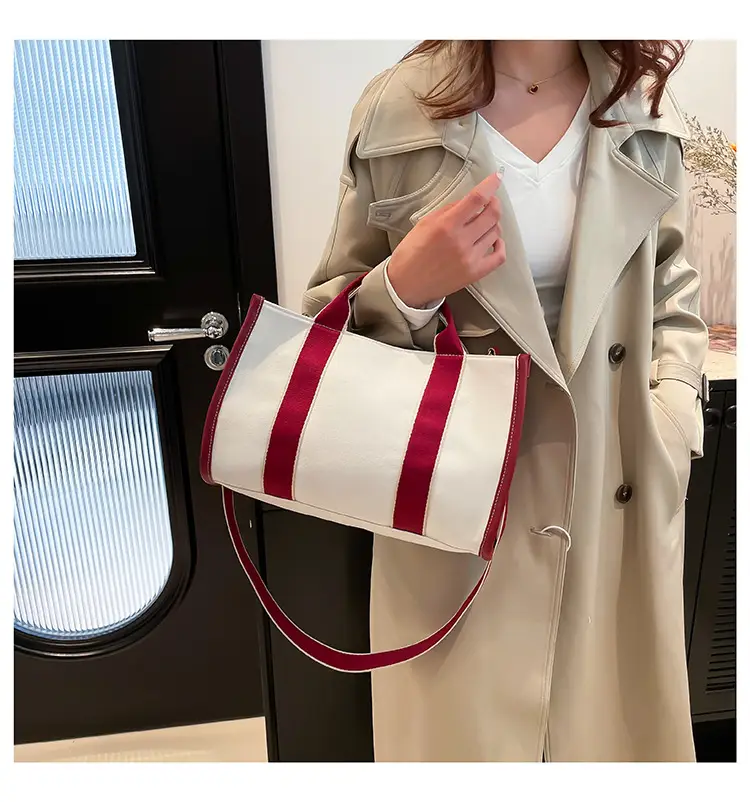2024 Women's White Black Striped Shoulder Crossbody Bag — feature 22