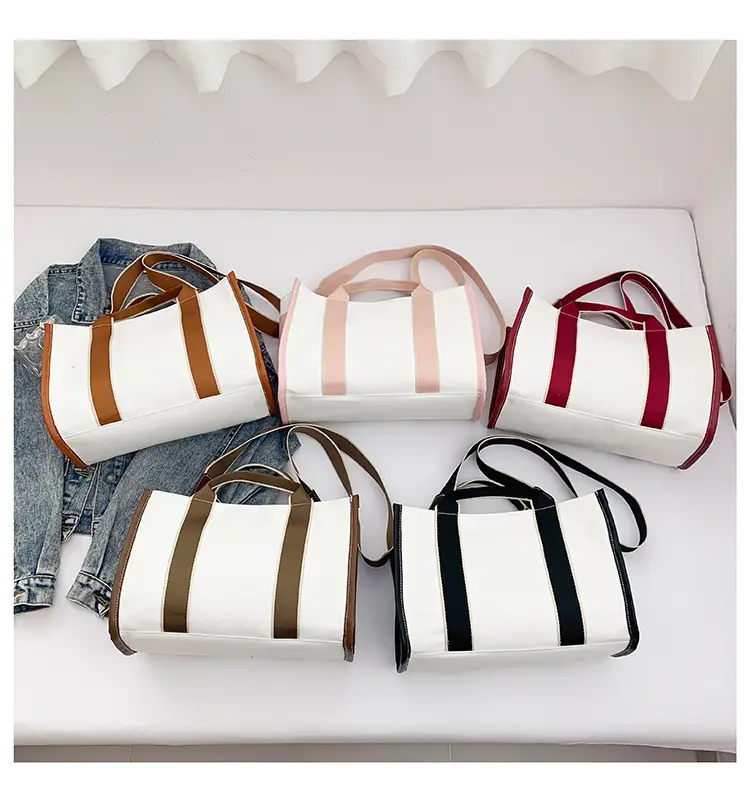 2024 Women's White Black Striped Shoulder Crossbody Bag — feature 37