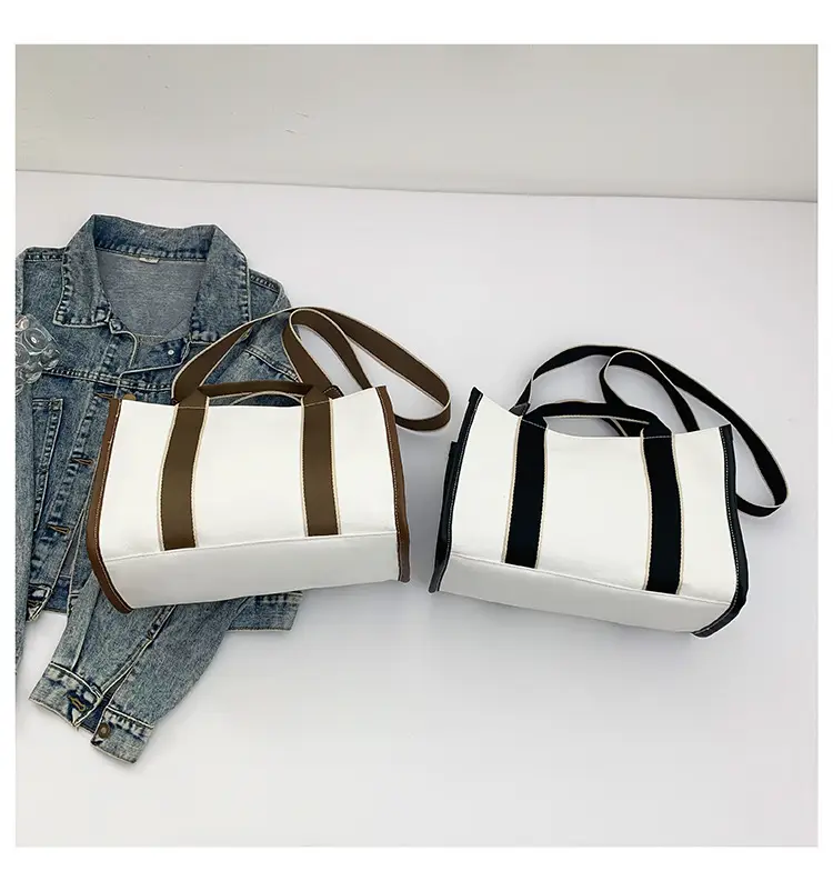 2024 Women's White Black Striped Shoulder Crossbody Bag — feature 39