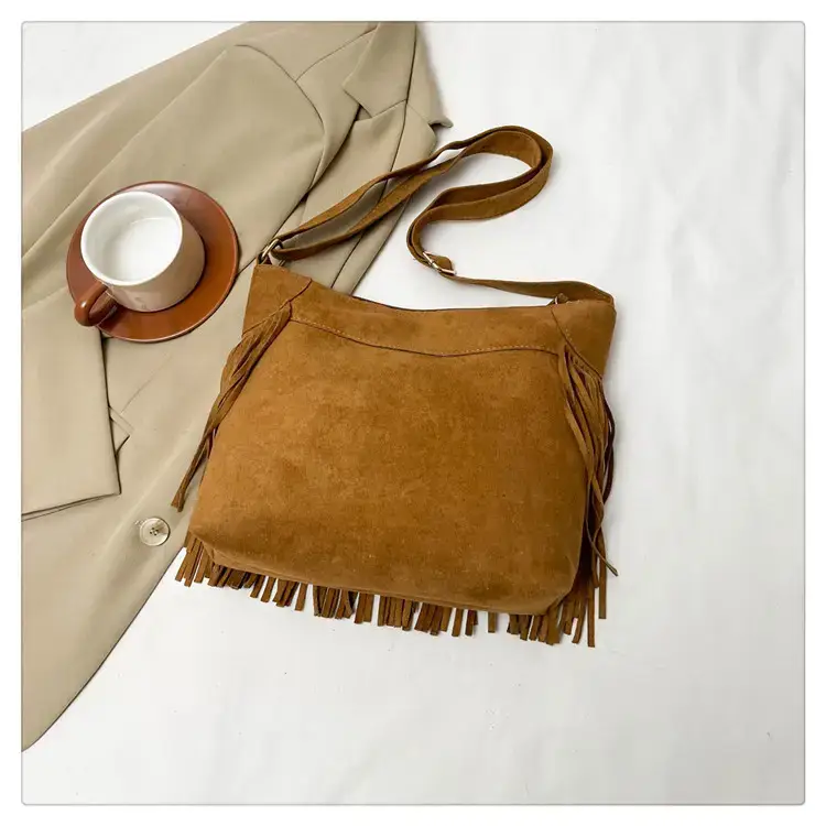 Women's Tan Fringe Shoulder Bag Winter New Style — feature 11