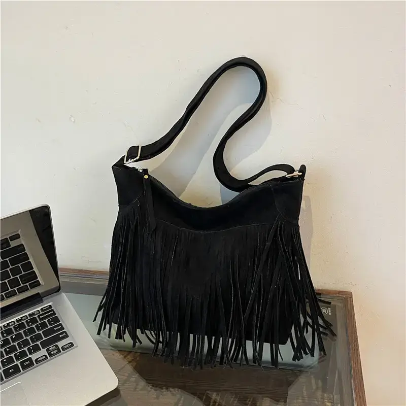 Women's Tan Fringe Shoulder Bag Winter New Style — feature 15