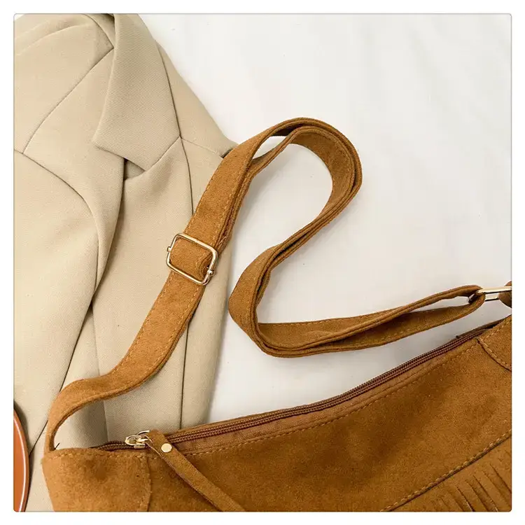 Women's Tan Fringe Shoulder Bag Winter New Style — feature 6