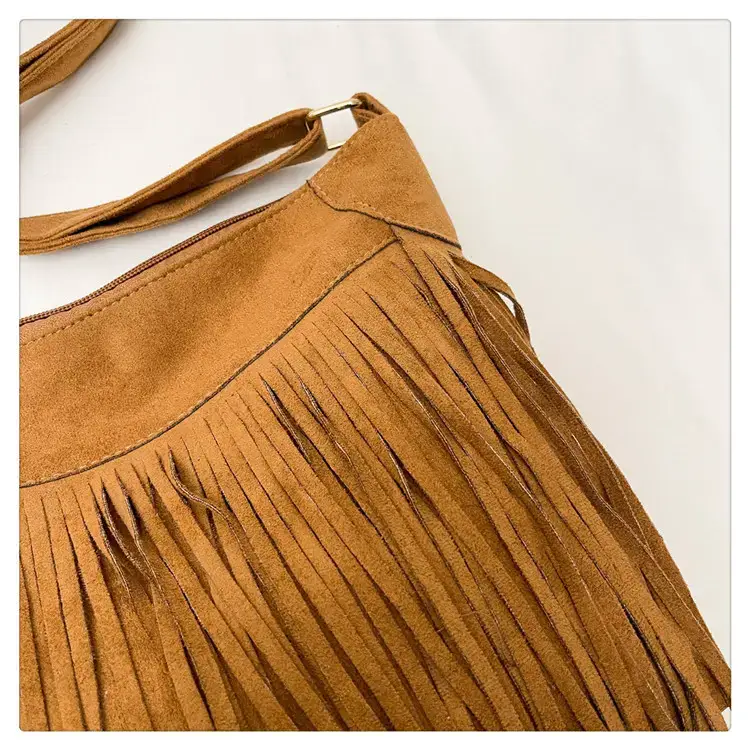 Women's Tan Fringe Shoulder Bag Winter New Style — feature 7