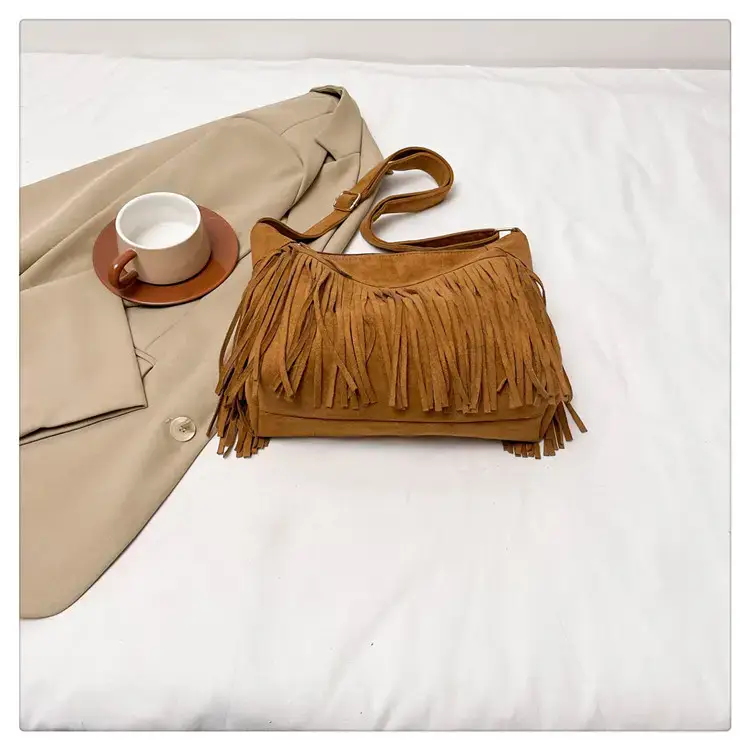 Women's Tan Fringe Shoulder Bag Winter New Style — feature 9