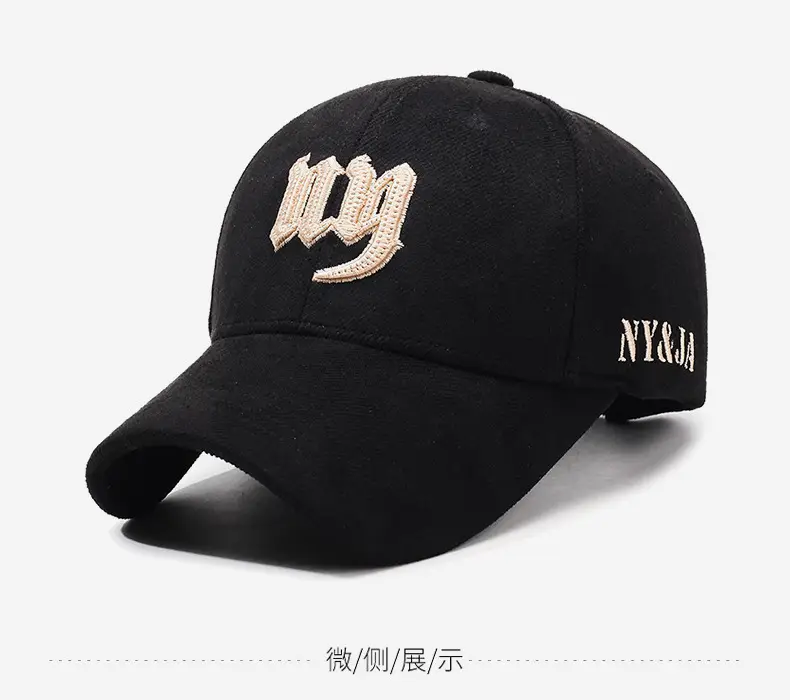 Black Embroidered Baseball Cap for Women Men NYJA — feature 10
