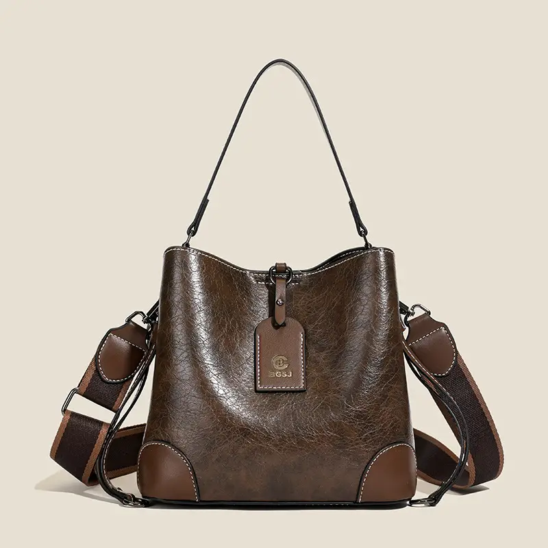 Brown Leather One-Shoulder Crossbody Bag for Women - Image 4