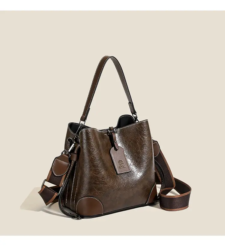 Brown Leather One-Shoulder Crossbody Bag for Women — feature 14