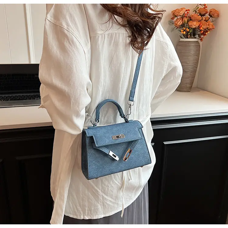 Women's Blue Leather Shoulder Bag 2025 Winter Trendy — feature 20