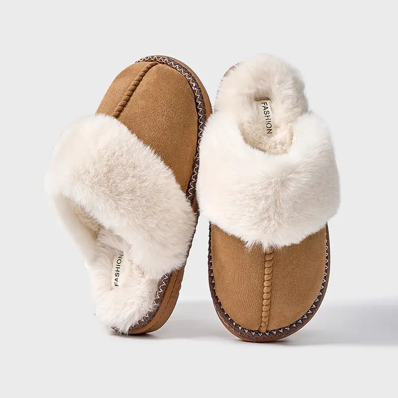 Advanced Sense Cotton Slippers Winter Household Home Warm Wool Slippers Women's Outer Wear Non-slip Cotton Slippers Home Plush Slippers