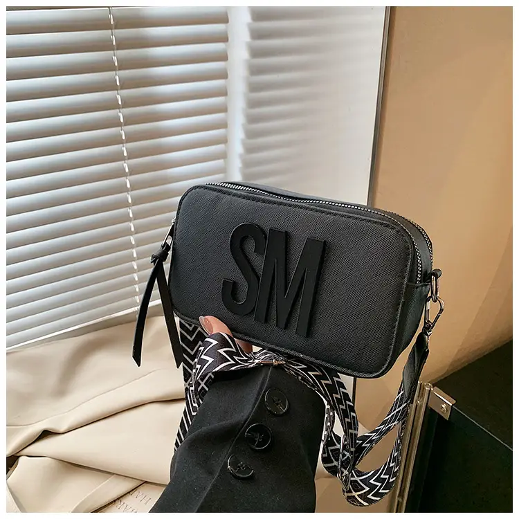 Women's Casual Square Bag with Wide Strap - Image 5