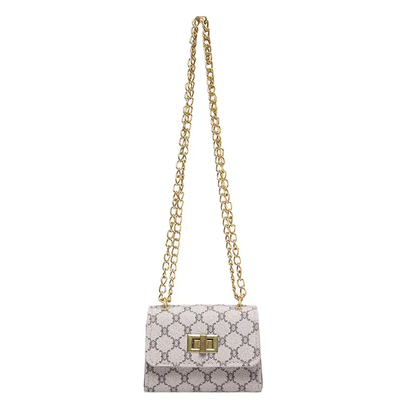 Women's Black Gold Chain Shoulder Bag Small Square Casual Fashion - Image 9