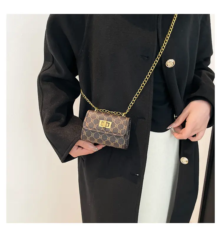 Women's Black Gold Chain Shoulder Bag Small Square Casual Fashion — feature 16
