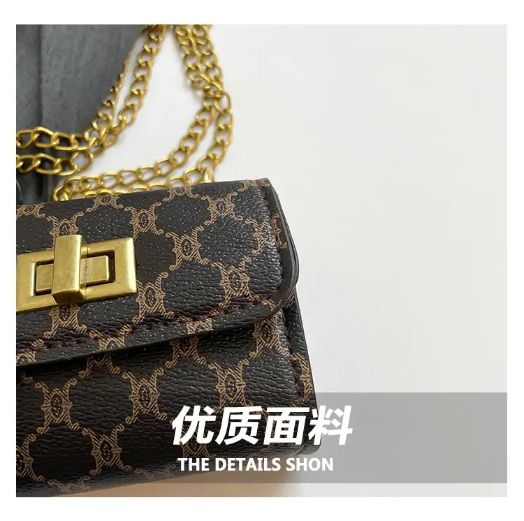Women's Black Gold Chain Shoulder Bag Small Square Casual Fashion — feature 5